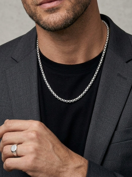 Minimalist Silver Chain For Men QROSH