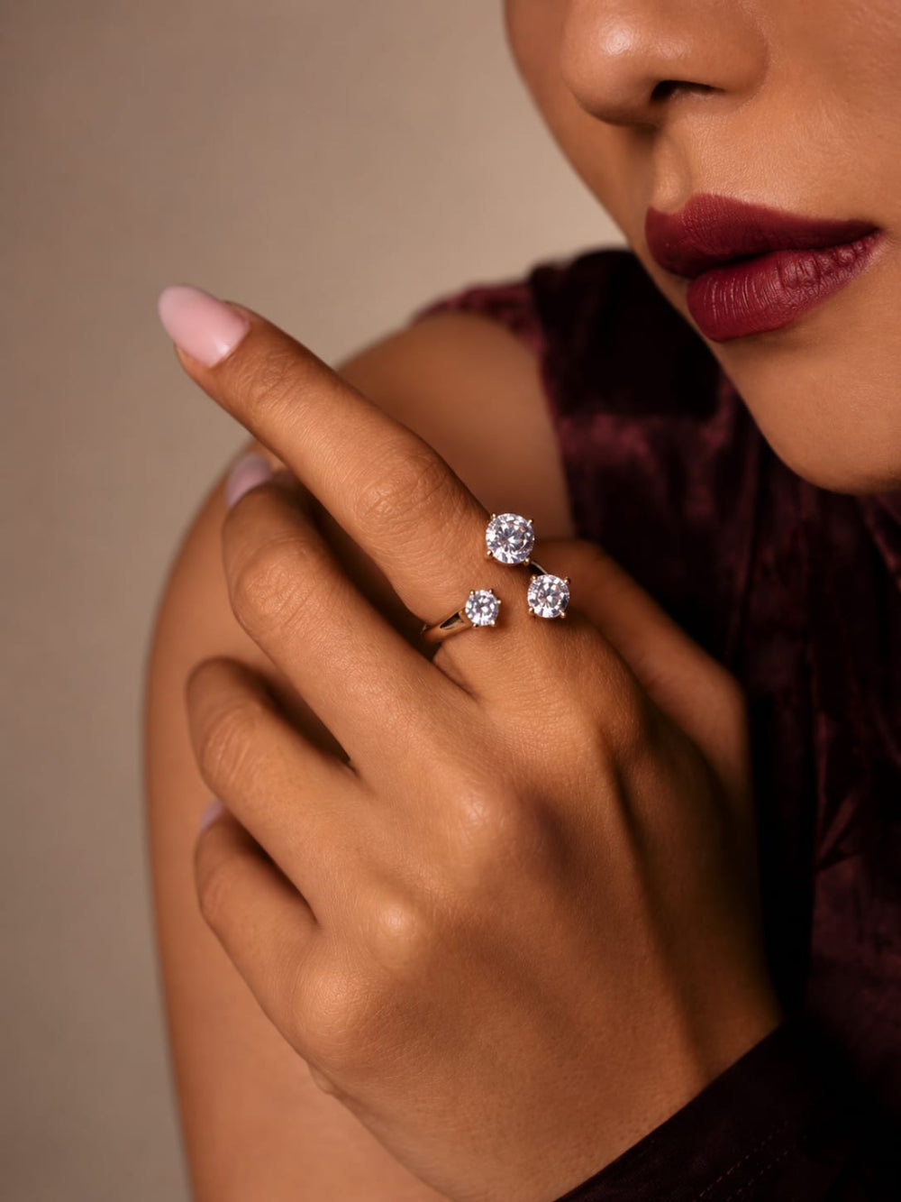 Sparkling Gold Diamond Ring QROSH