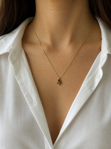 Rose Pendant Necklace QROSH