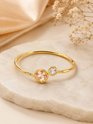 Dual Stone Open Cuff Bangle QROSH
