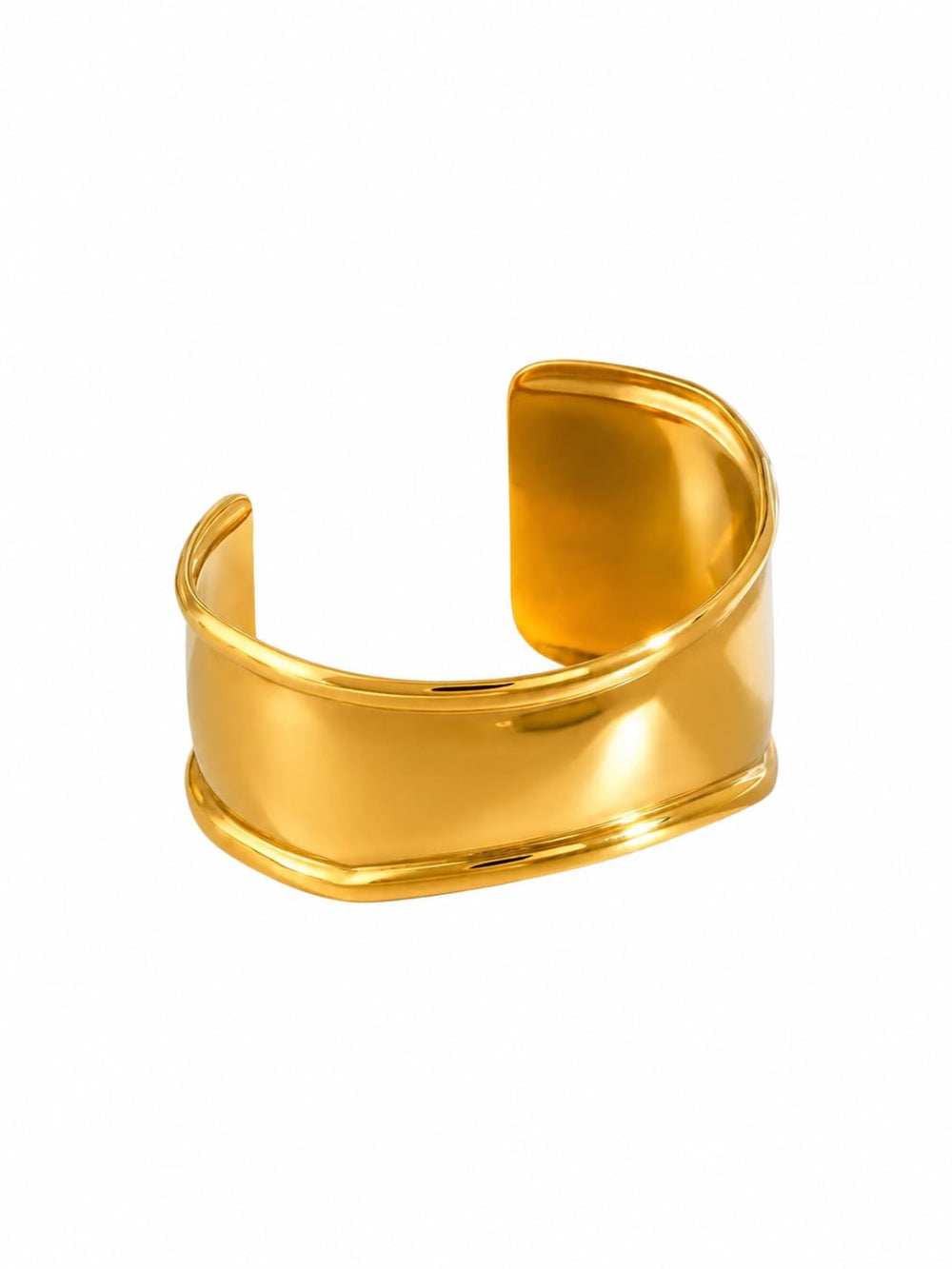 Gold Wide Cuff Bangle QROSH