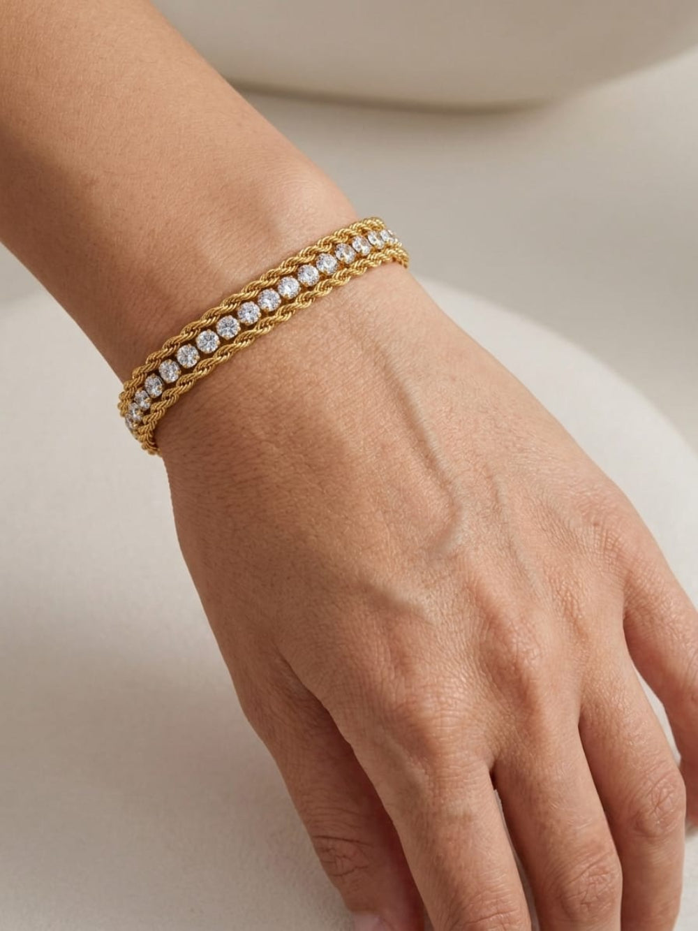 Gold Layered Crystal Bracelet QROSH