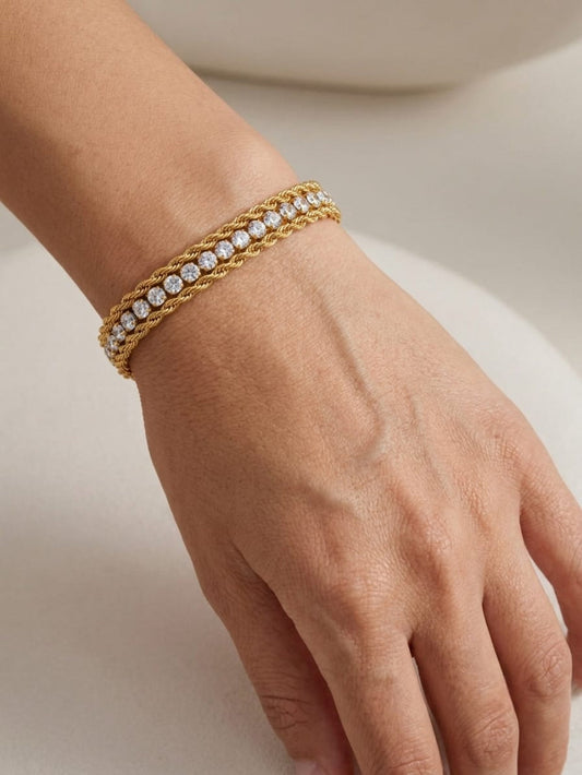 Gold Layered Crystal Bracelet QROSH