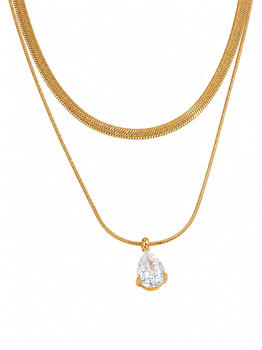 Double Layer Chain Drop Pendant QROSH