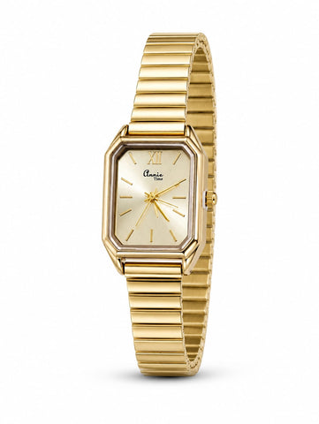 Gold Tone Watch Black Dial QROSH