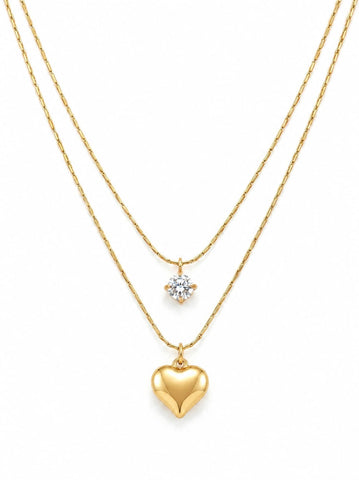 Double Layered Heart Pendant QROSH