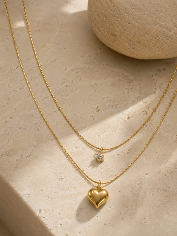 Double Layered Heart Pendant QROSH