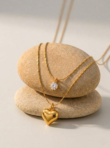 Double Layered Heart Pendant QROSH