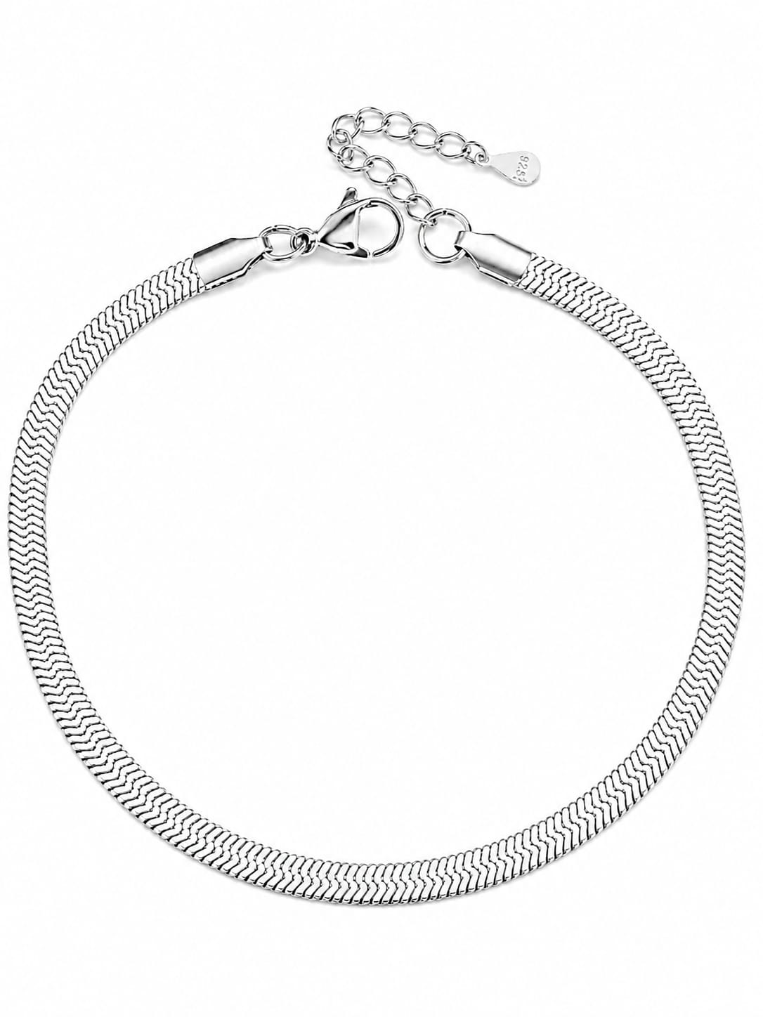 Silver-Plated Snake Chain Anklet QROSH