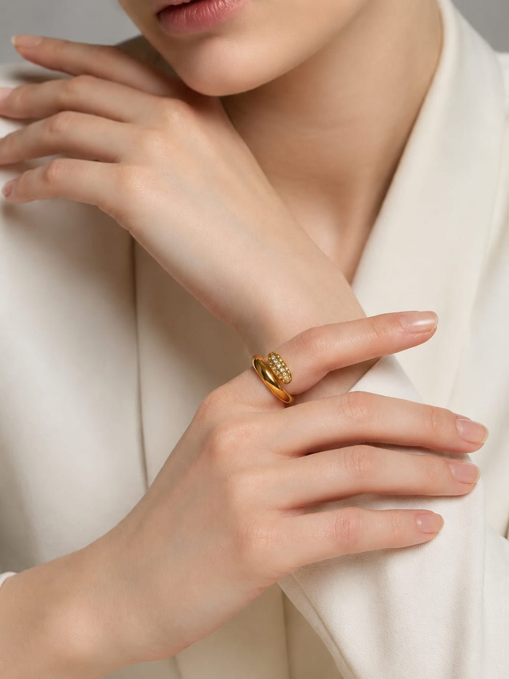 Adjustable CZ Diamond Ring QROSH