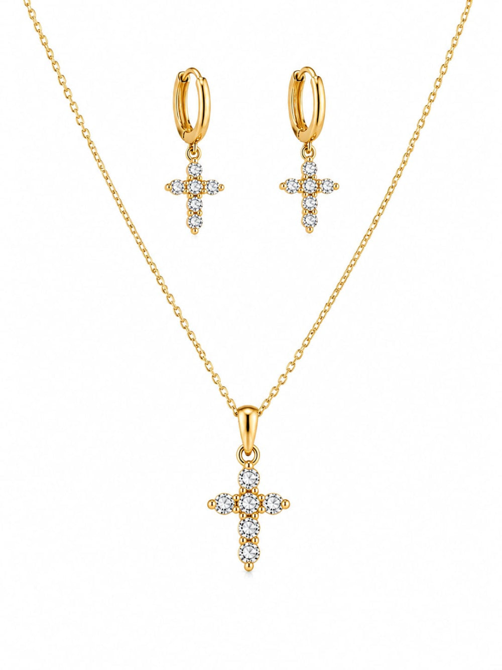 Gold Cross Pendant Set QROSH