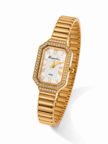 Luxury Rose Gold Rectangular Watch QROSH