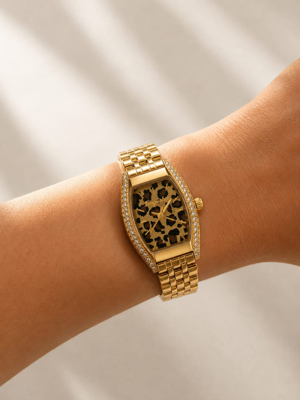 Gold Leopard Dial Watch QROSH
