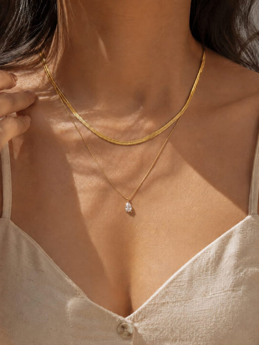 Double Layer Chain Drop Pendant QROSH