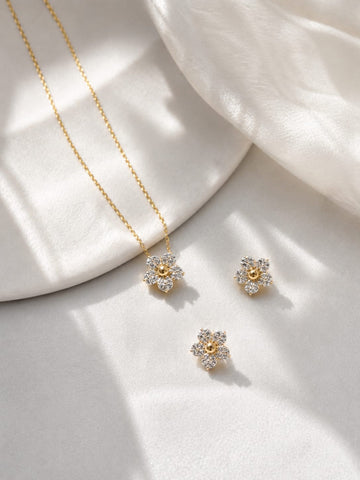 Daisy Flower Pendant Set QROSH