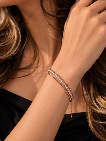 Gold Multi Lyer Tennis Bracelet QROSH
