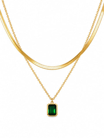 Double Layer Green Pendant QROSH