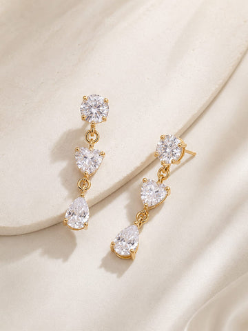 Heart Charm Crystal Earring QROSH