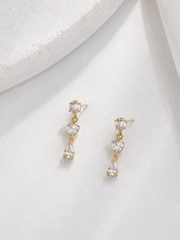 Heart Charm Crystal Earring QROSH