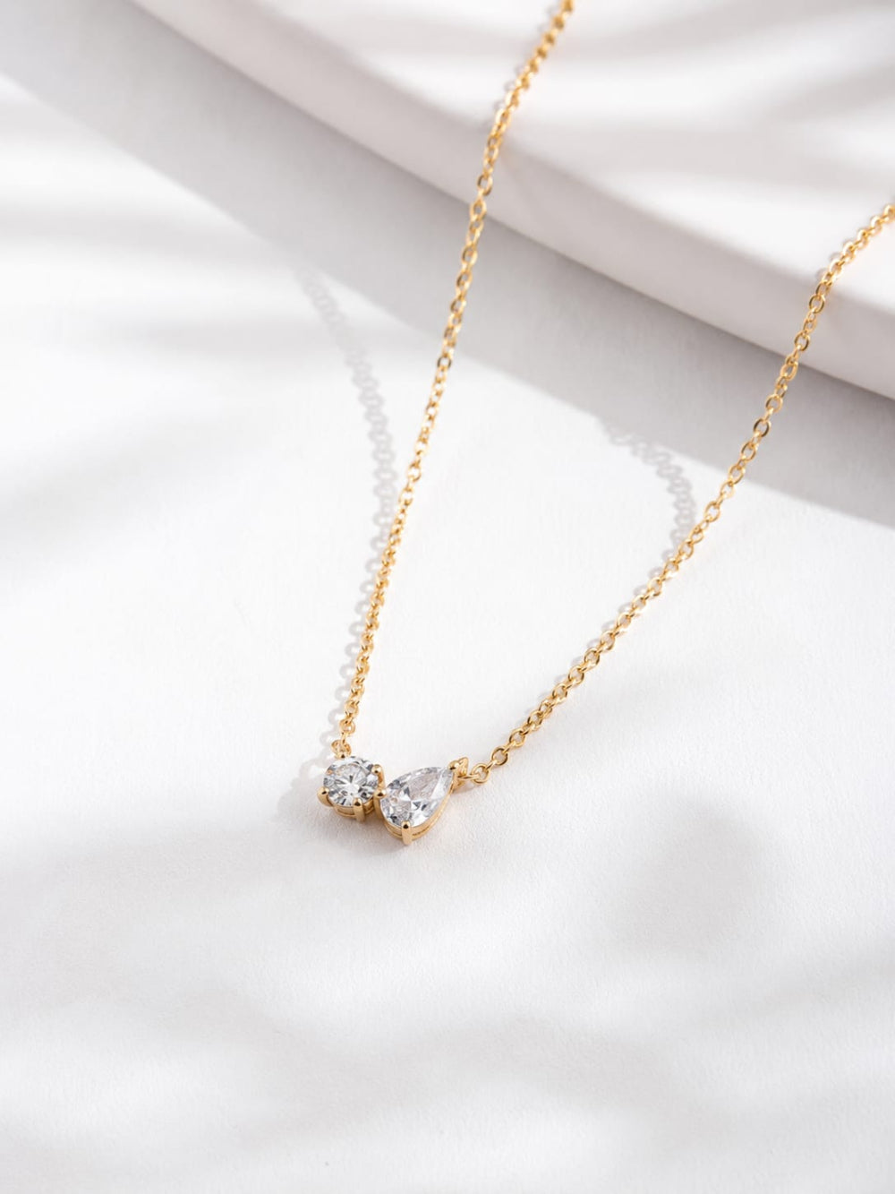 Two Stone Gold Necklace QROSH