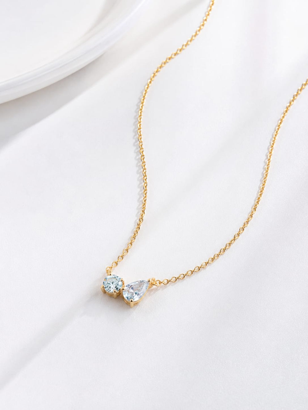 Two Stone Gold Necklace QROSH