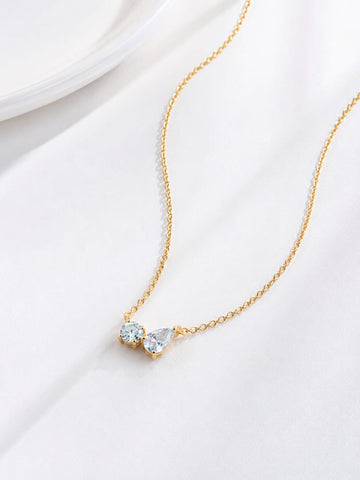 Two Stone Gold Necklace QROSH