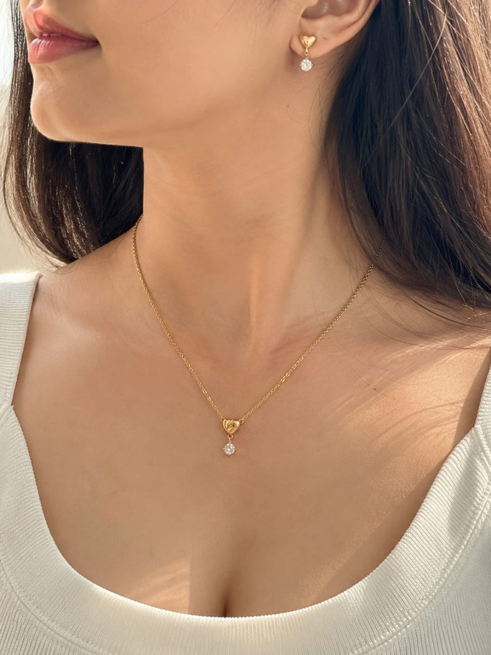 Heart Gold Pendant Set QROSH