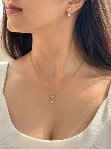 Heart Gold Pendant Set QROSH