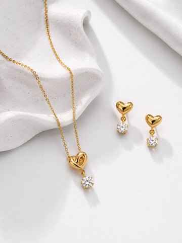 Heart Gold Pendant Set QROSH
