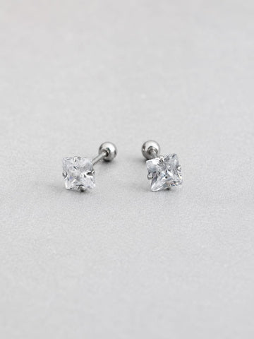 Square CZ Stud Earrings QROSH