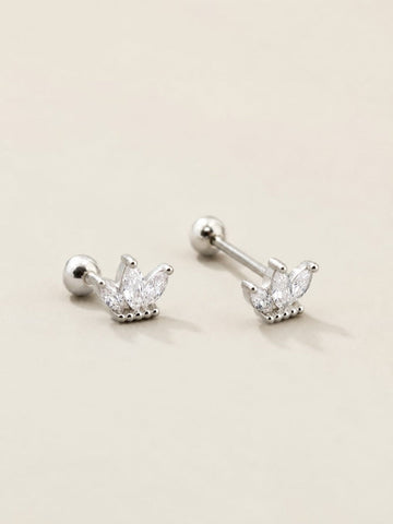 Crown CZ Stud Earrings QROSH