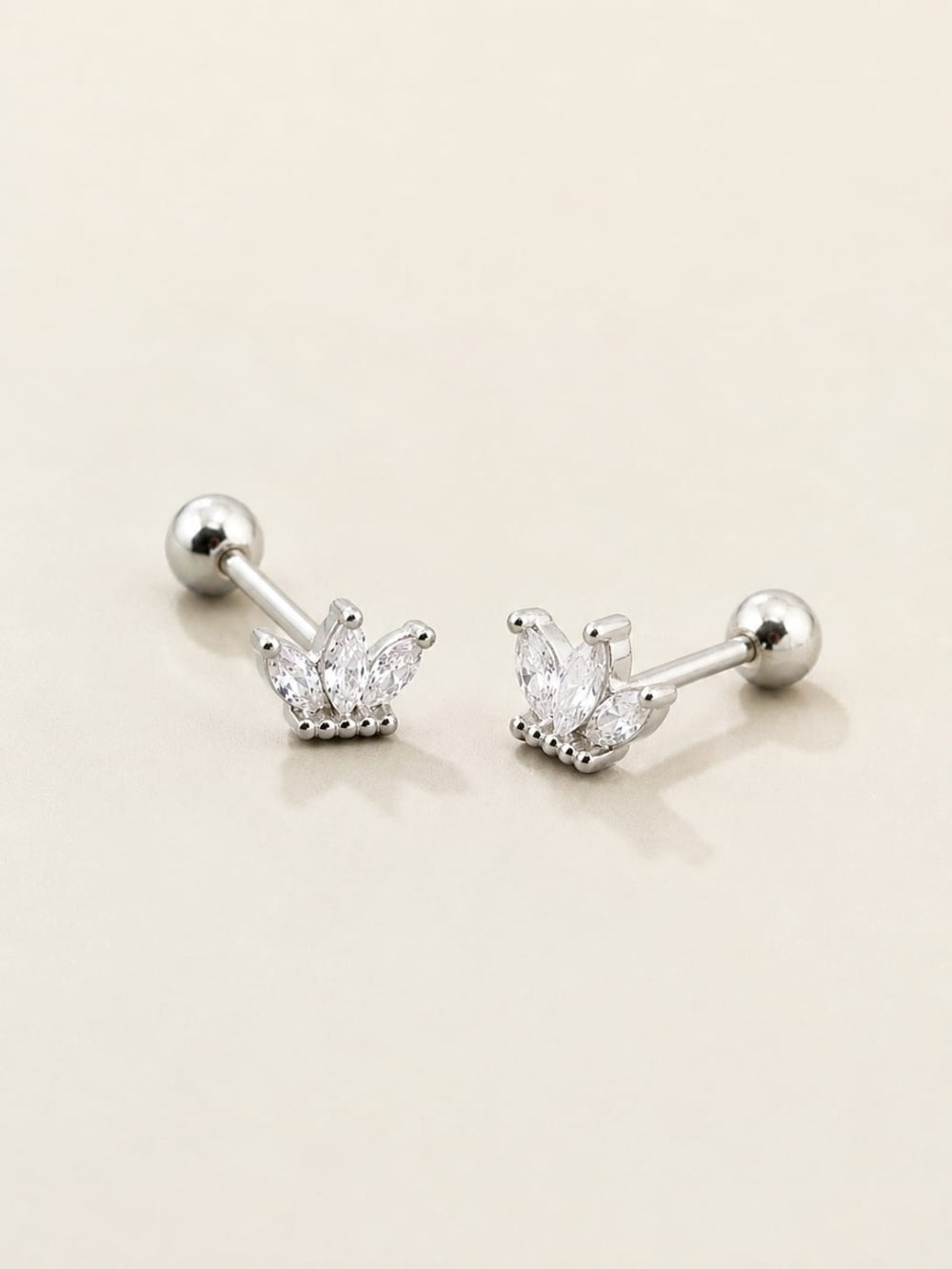 Crown CZ Stud Earrings QROSH