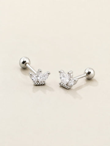 Crown CZ Stud Earrings QROSH