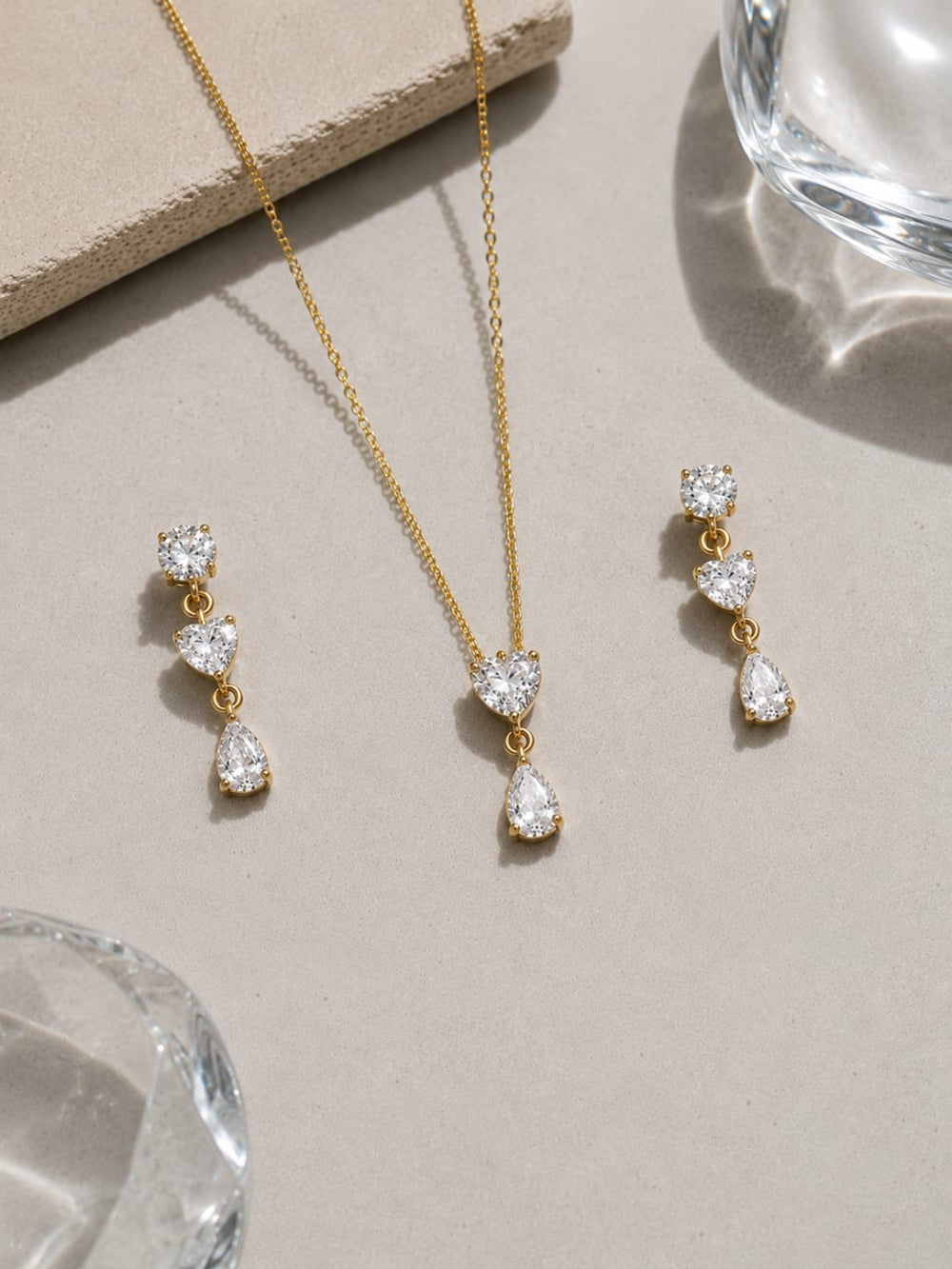 Heart Cut Pendant Set QROSH