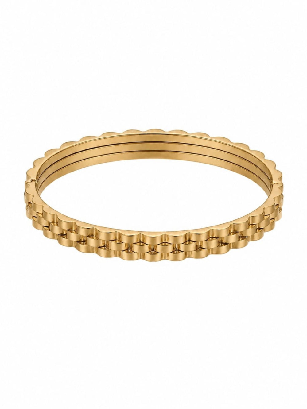 Gold Plated Textured Bangle QROSH
