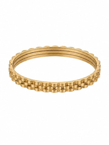 Gold Plated Textured Bangle QROSH