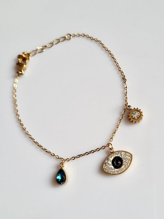 18K Gold Plated Evil Eye Bracelet