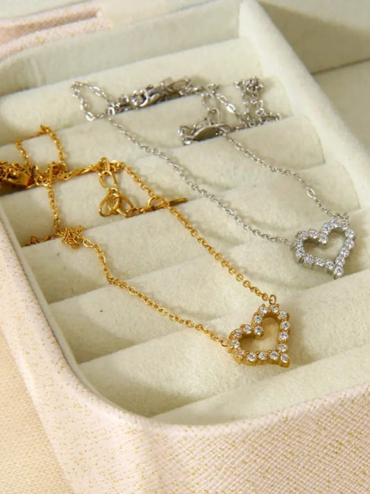 18K Gold-Plated Blingy Heart Pendant QROSH