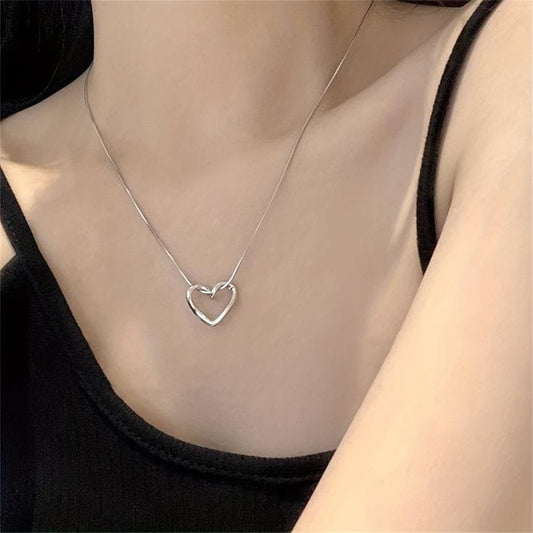 18K Gold-Plated Hollow Heart Pendant