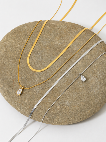 Double Layer Chain Drop Pendant QROSH