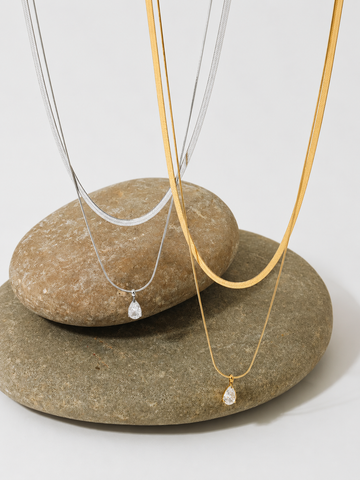 Double Layer Chain Drop Pendant QROSH