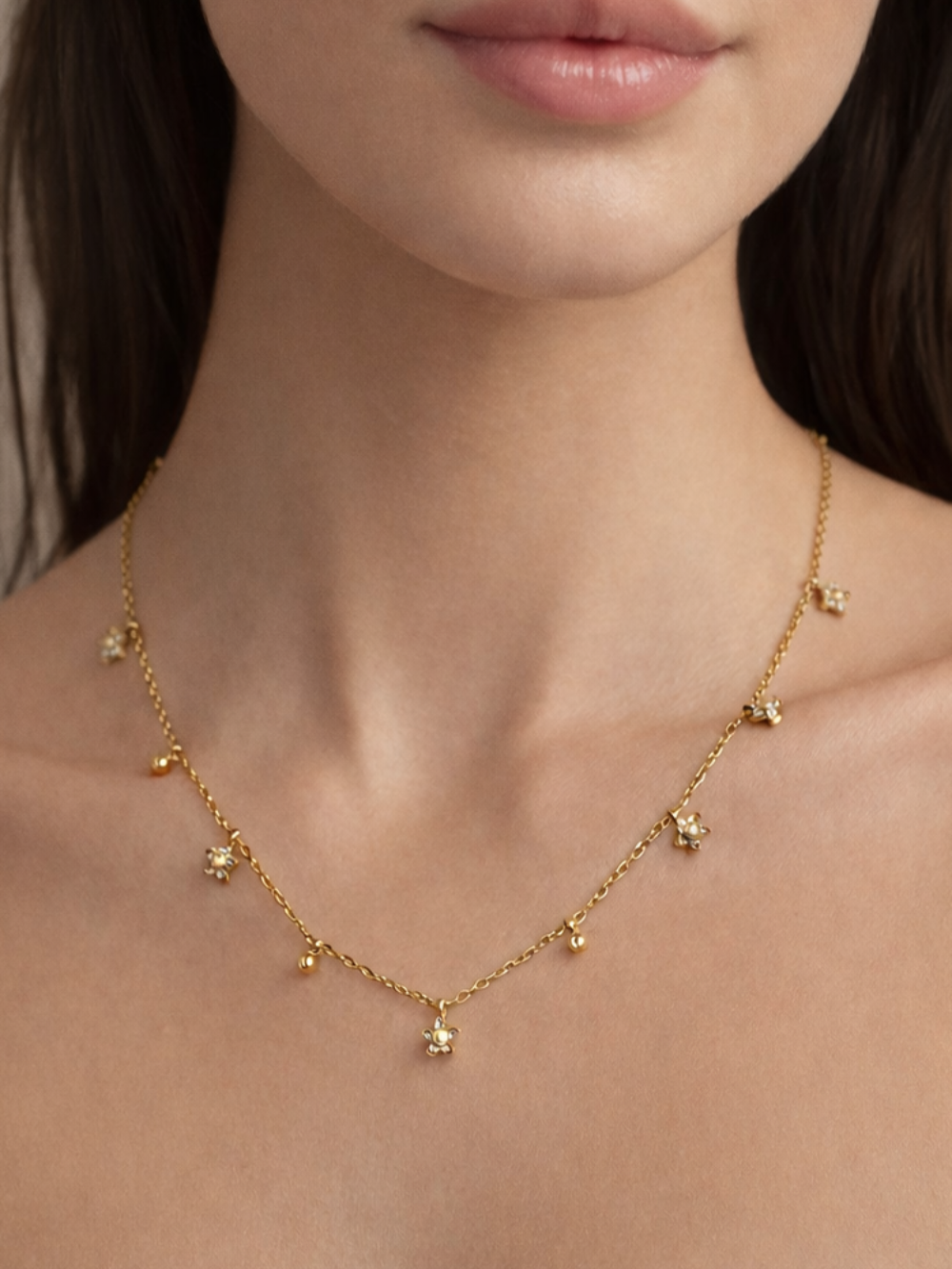 Double Layer Chain Drop Pendant (Copy) QROSH