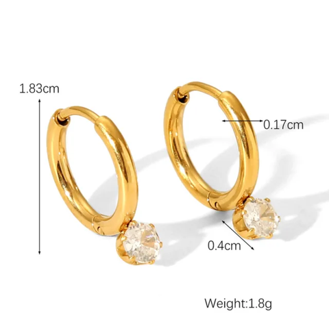 18K Gold Plated Dainty Hoop Earrings QROSH