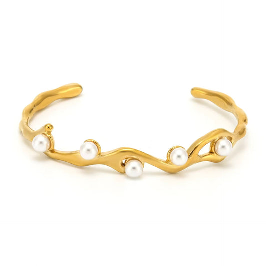 Pearl moon bangle QROSH