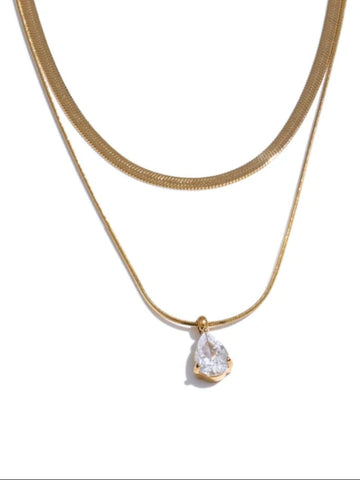 Double Layer Chain Drop Pendant QROSH