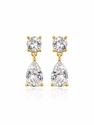 Gold Plated Drop Dangle Earrings for Women – Minimal & Elegant QROSH