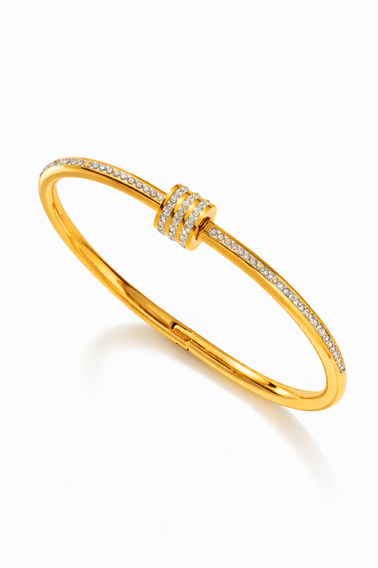 Gold Plated Classic Alure Bangle bracelet QROSH