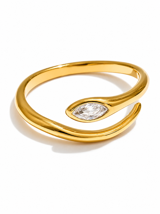 Marquise Crystal Gold Ring QROSH