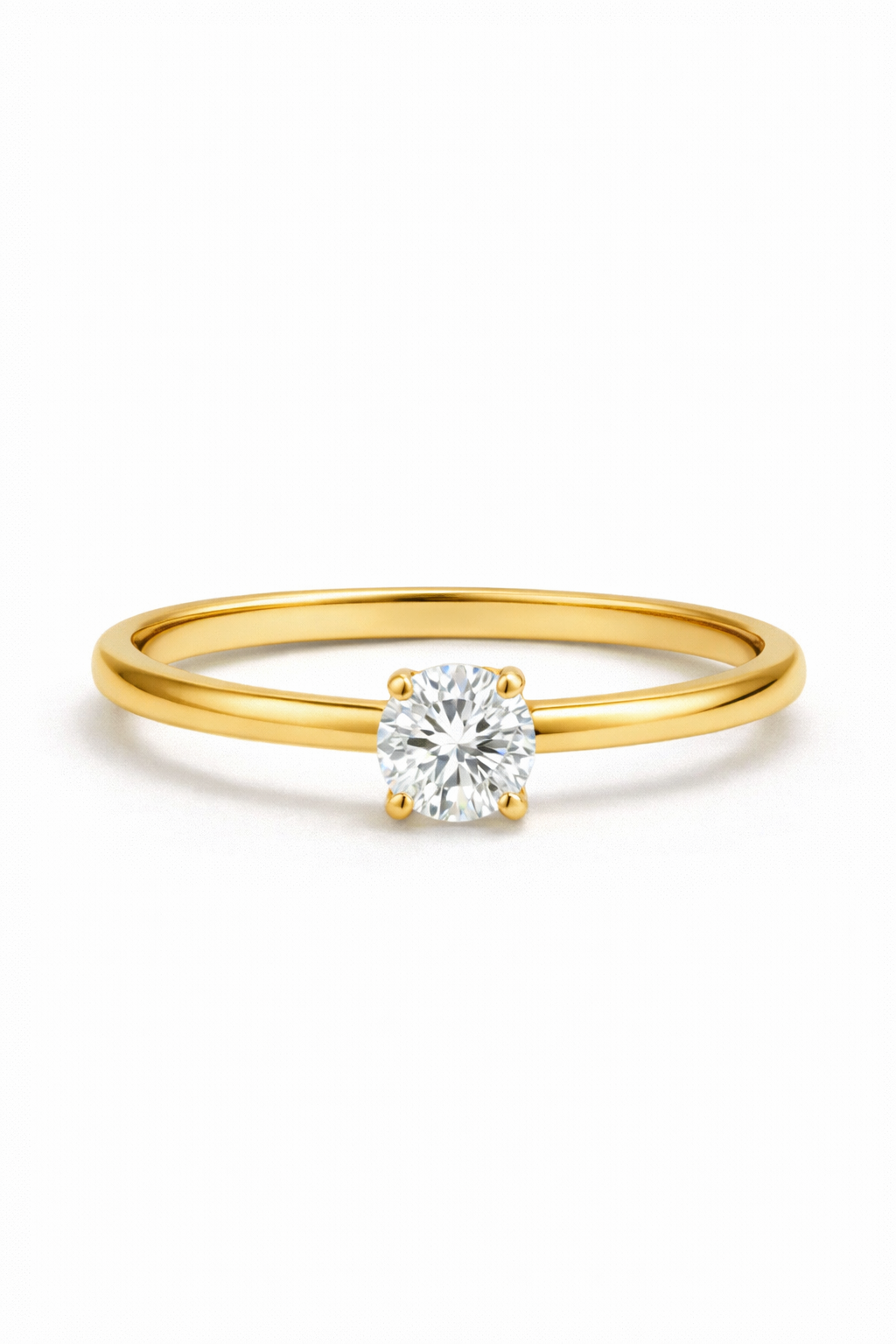 Solitaire Stone Band Ring QROSH