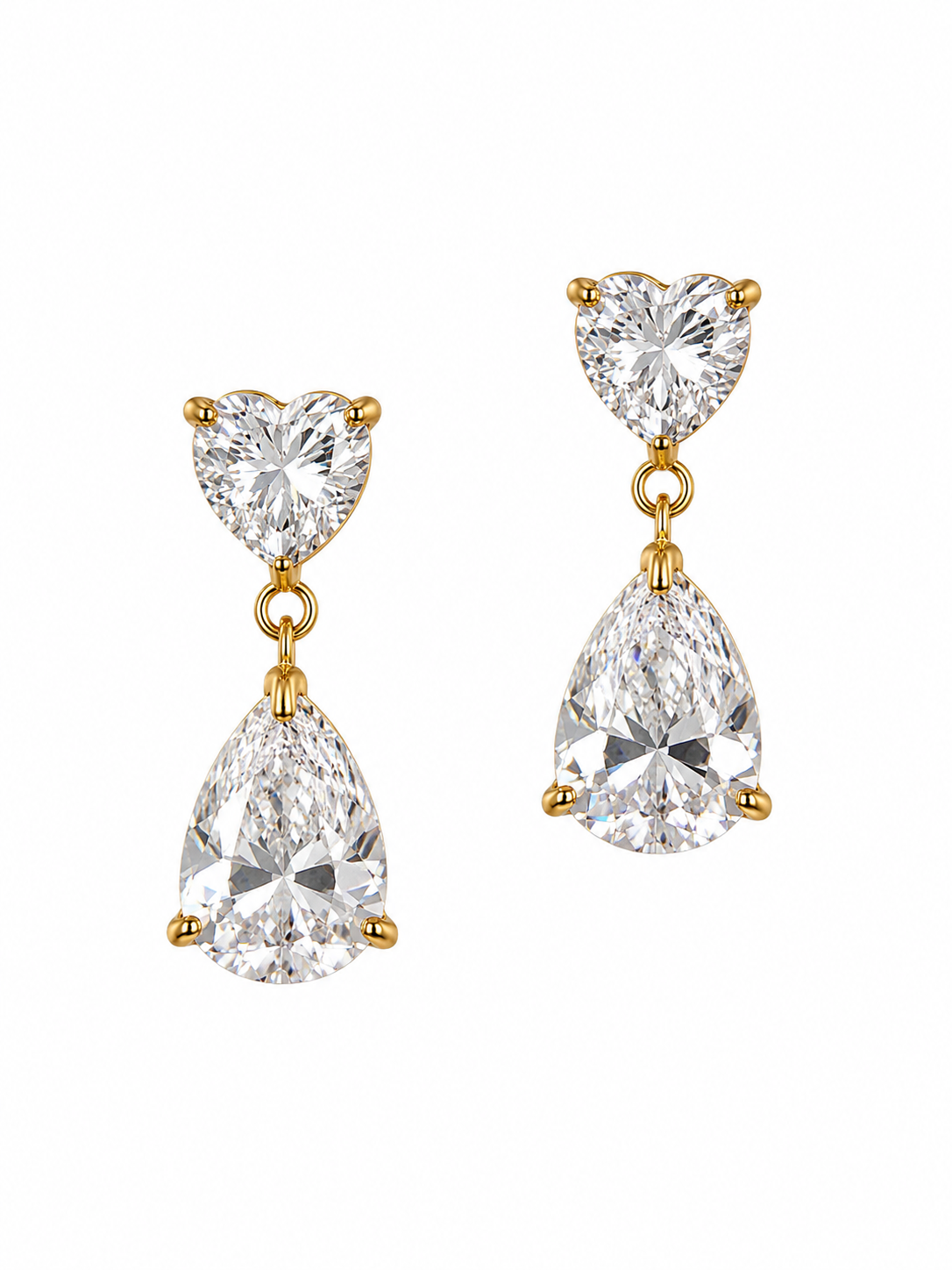 Heart Pearl Crystal Drop Earrings QROSH